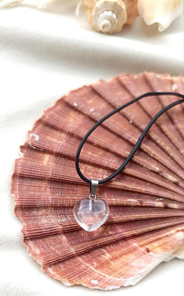 Kolye Gerdanlık Kalp Çakra Yoga Reiki Doğal Kristal Kuvars Taş Kadın 