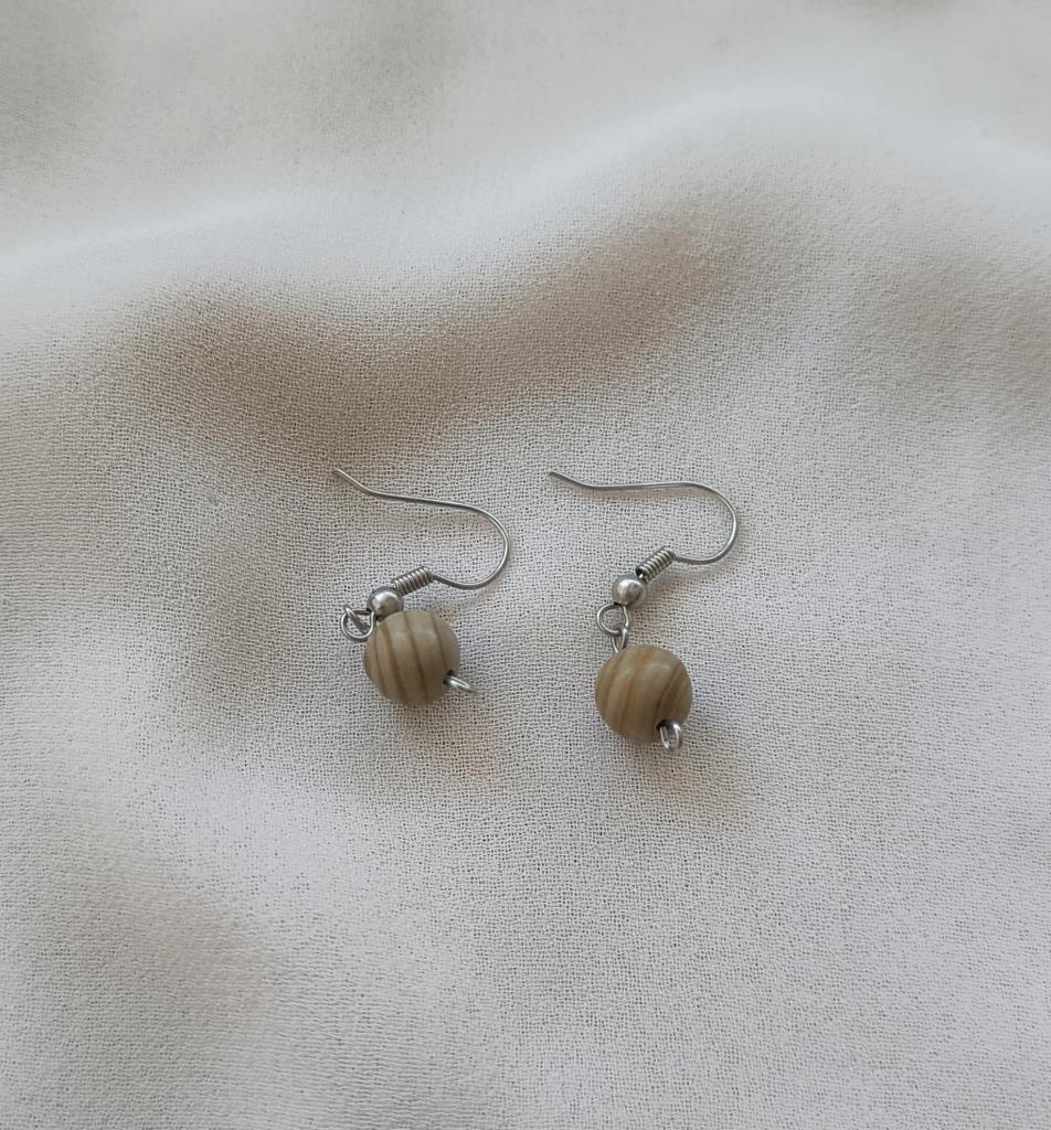 Küpe Doğaltaş Sallantılı Jasper Oğlak Burcu Taşı Küpe