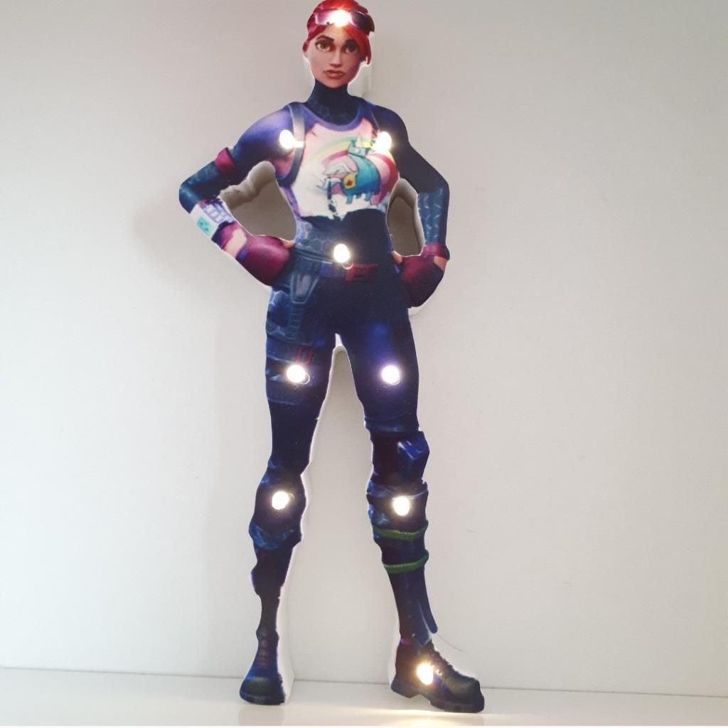 Led Fortnite Brite Bomber Karakteri Led Işıklı Pano Biblo Ahşap Masa Dekor