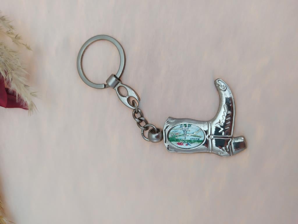 Metal Çizme Anahtarlık Türk Bayraklı Kemer Yazılı Çizme Görünümlü