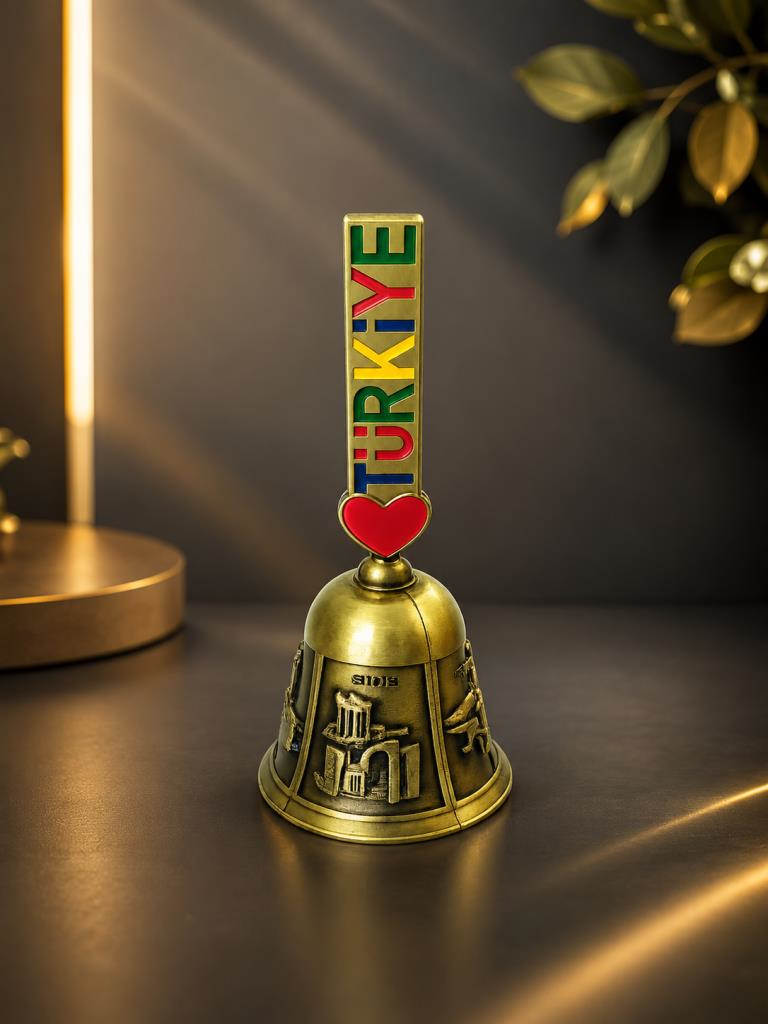 Metal Servis Çağrı Çanı – Dekoratif Masa Zili Otel Kafe Resepsiyon Çanı 10.5 cm