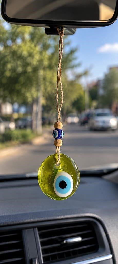 Nazar Boncuğu Dikiz Aynası Süsü Duvar Süsü El Yapımı Cam Kapı Süsü Araba