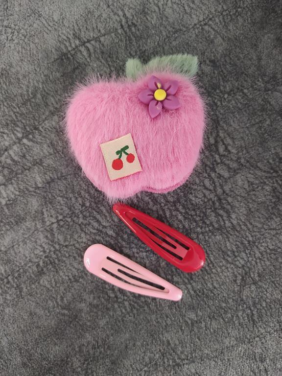 Toka Kız Çocuk Bebek Çıt Çıt TokaElma Meyveli Renkli Peluş 