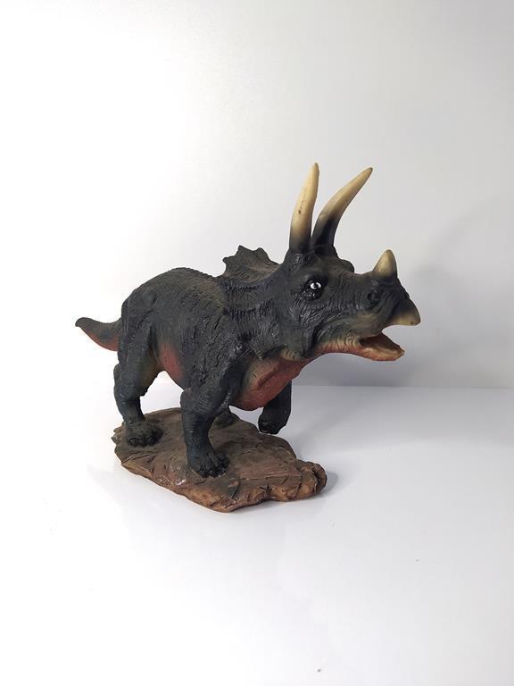 Triceratops Dinazor Hayvan Biblo Heykel Ev Ofis Dekorasyon 3D Görünümlü 