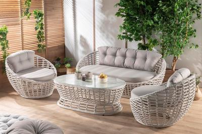 İsabel Rattan Bahçe Takımı A Sınıfı Gri 