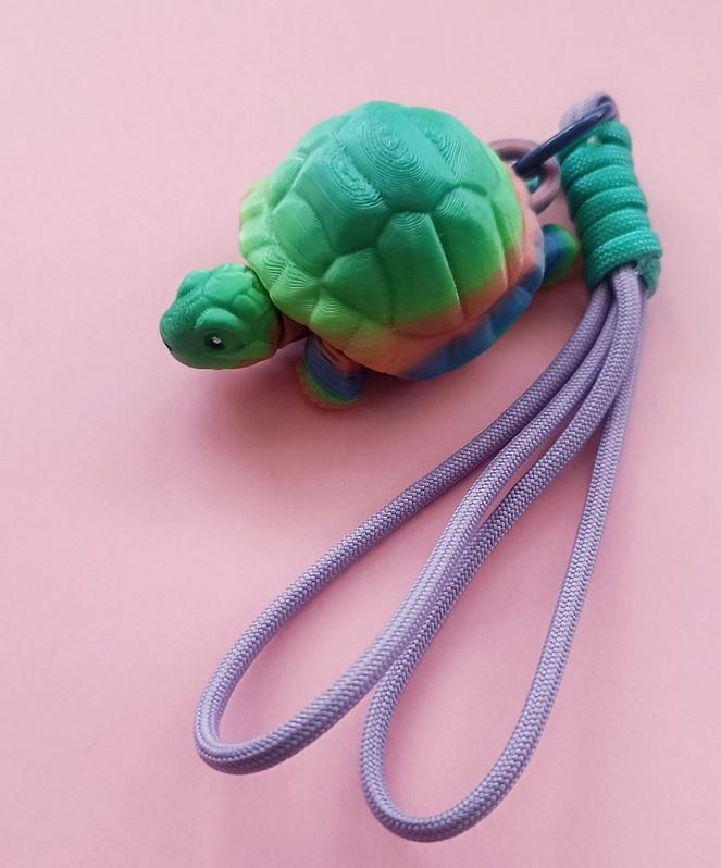 Anahtarlık Çanta Süsü Kaplumbağa Oynar Eklem Rainbow Multicolor Oyuncak Yılbaşı Doğum Günü Hediye 