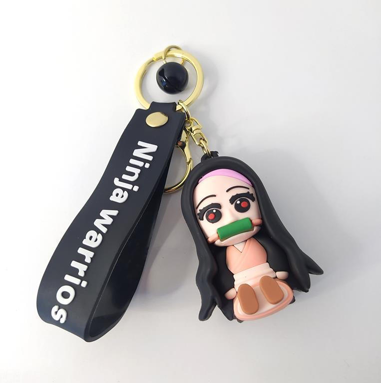 Anahtarlık Demon Slayer Kimetsu No Yaiba Nezuko Kamado Silikon Anahtarlık Çanta Süsü Oyuncak Aksesuar Araba Süsü