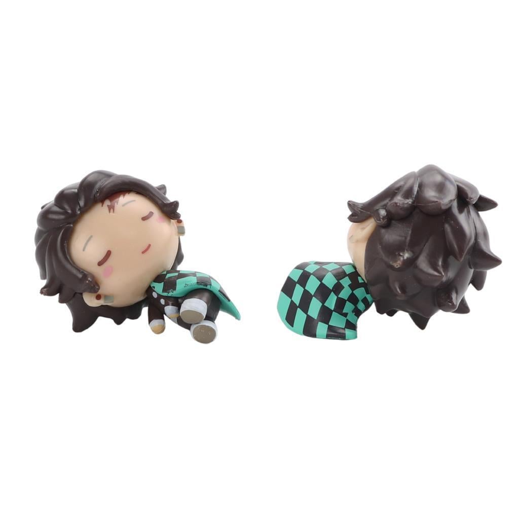 Anime Demon Slayer Tanjiro Kamado İblis Avcısı 5 cm Uyuyan Mini Figür Oyuncak Biblo