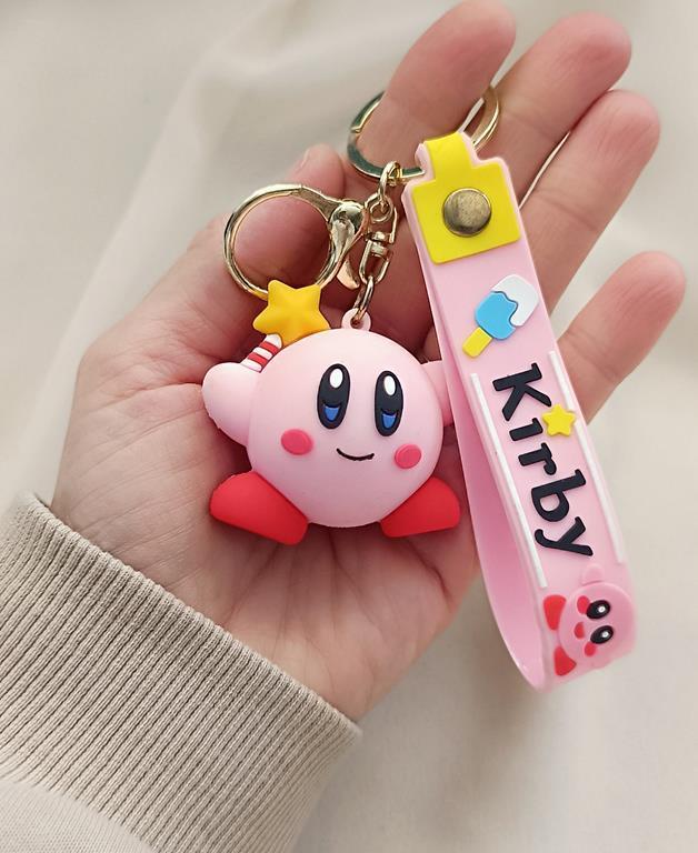 Anime Kirby Anahtarlık Silikon Oyuncak Araba Çanta Süsü 3D  