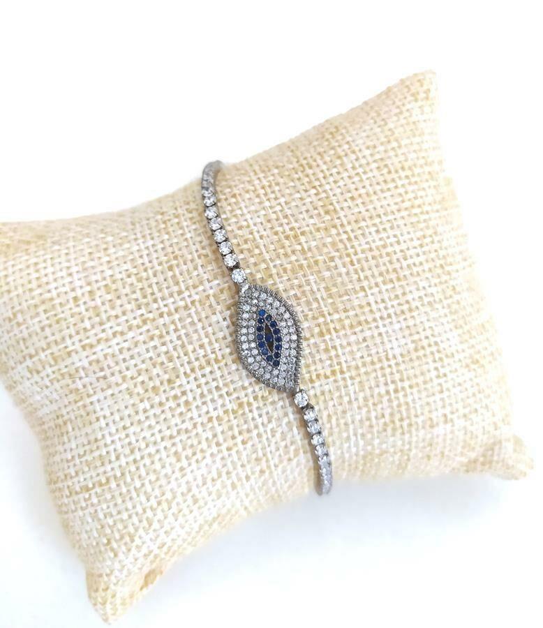 Asansörlü Swarovski Taşlı Bileklik Ayarlanabilir  