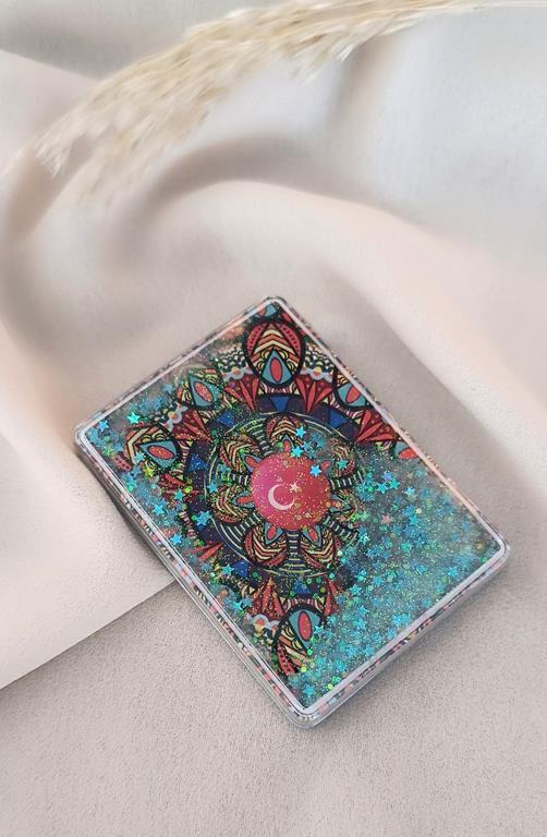 Ayna Makyaj Aynası Çanta Türk Bayrağı Sulu Model Cep El Seyehat Taşınabilir Ayna Pullu Kozmetik  