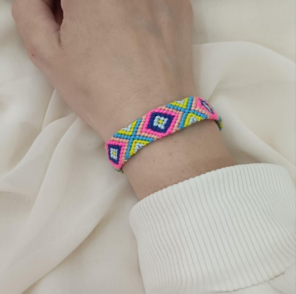 Bileklik Bohemian Etnik Retro Geometrik Dokuma 1 Adet Bilezik Kadın Kız Aksesuar