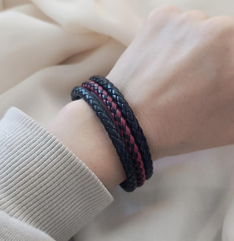Bileklik Hakiki Deri Örgü Unisex 20 cm Bilezik Takı Aksesuar                  