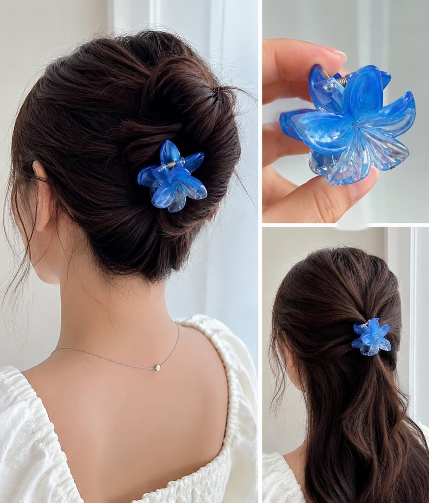 Çiçek Mini Toka A Plus Kalite İthal Premium  Mandal Saç Tokası 4 Cm Kadın Kız Çocuk Saç Aksesuarı 