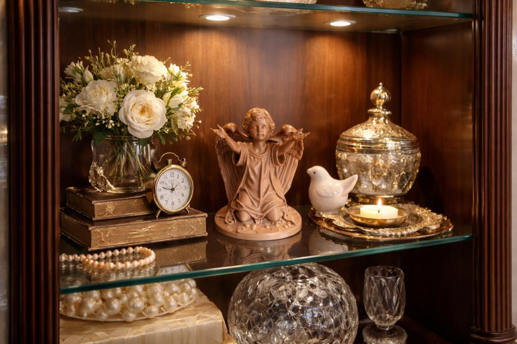 Dekoratif Melek Biblo 10.5 cm – Konsol, Vitrin ve Sehpa İçin Şık Dekor Objesi