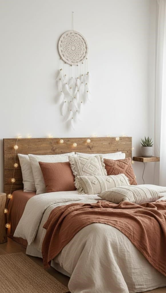 Düş Kapanı Makrome Dreamcatcher Ekru Kuş Tüyü Rüya Kapanı Duvar Süsü Elişi