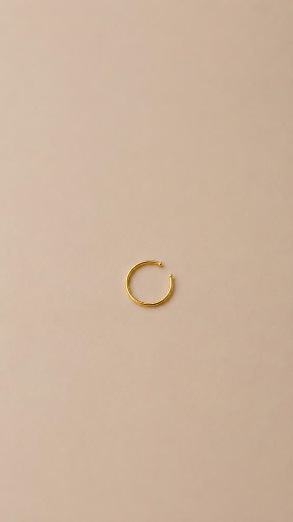 GGold Renk Minimal Halka Burun Piercing Çelik Nose Ring