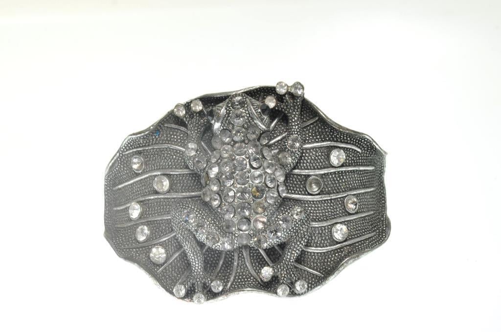 Hdmarketim Otantik Swarovski Taşlı Kurbağa Kelepçe Metal Bileklik 5500