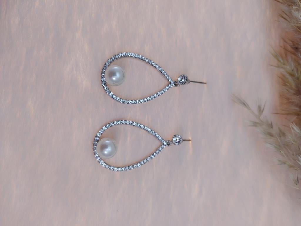 Hdmarketim Swarovski Taşlı İnci Doğal Taşlı Küpe
