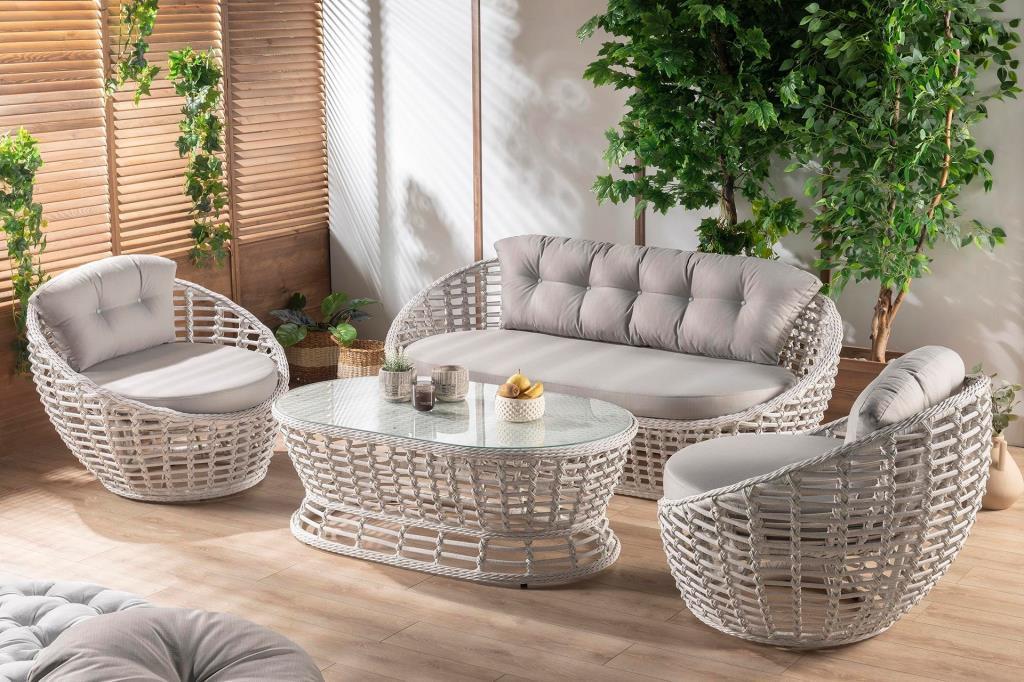 İsabel Rattan Bahçe Takımı A Sınıfı Gri 