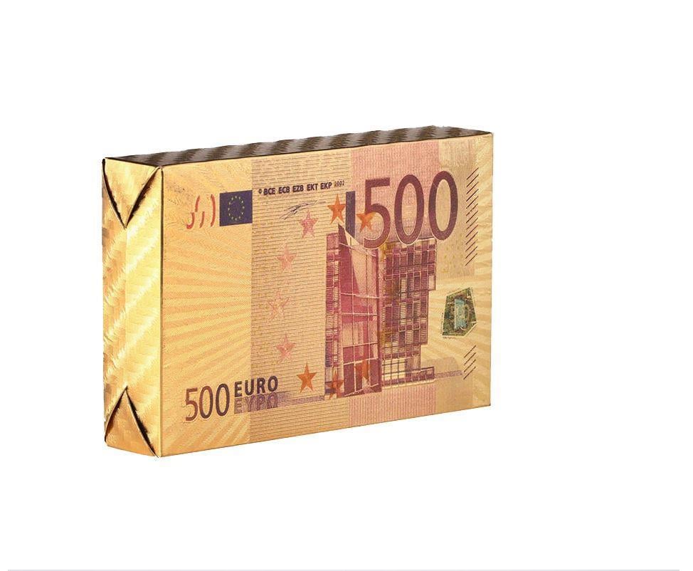 İskambil Kağıdı Euro Baskılı Altın Renk Plastik Parlak Su Geçirmez Poker Oyun Kartı 
