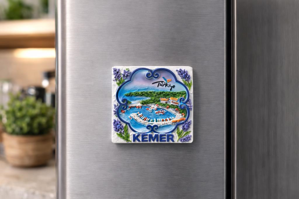 Kemer Magnet Buzdolabı Süsü – Dekoratif Turistik Kemer Hatıra Magnet 6.5x6.5 cm