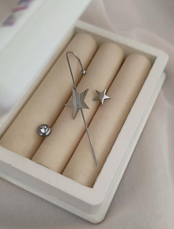 Kıkırdak Küpe Set Kararmaz Çelik 316L Lüks Kadın Küpe 16990   
