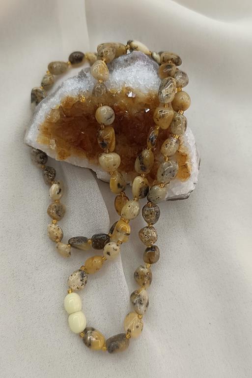 Kolye Damla Kehribar Amber Doğaltaş Yetişkin Kolyesi