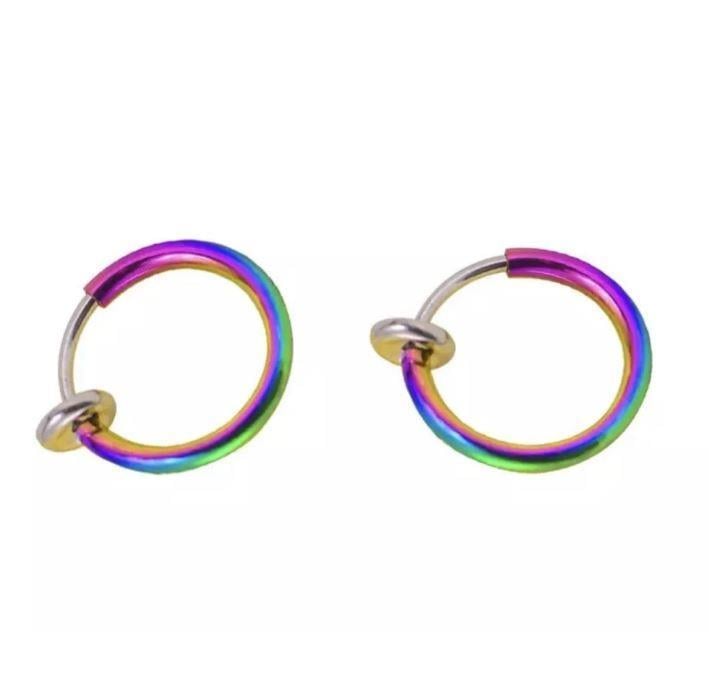 Küpe Kulak Dudak Burun Çelik Piercing Gökkuşağı Kadın Erkek İthal 316 L Paslanmaz 