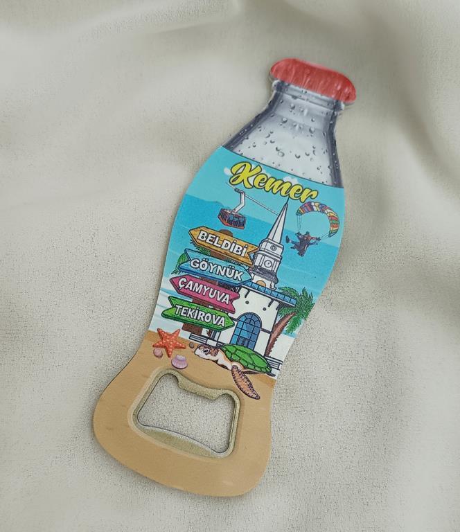 Magnet Açacak Gazoz Şişe Açacağı Mıknatıslı Buzdolabı Süsü Bayrak Kule       