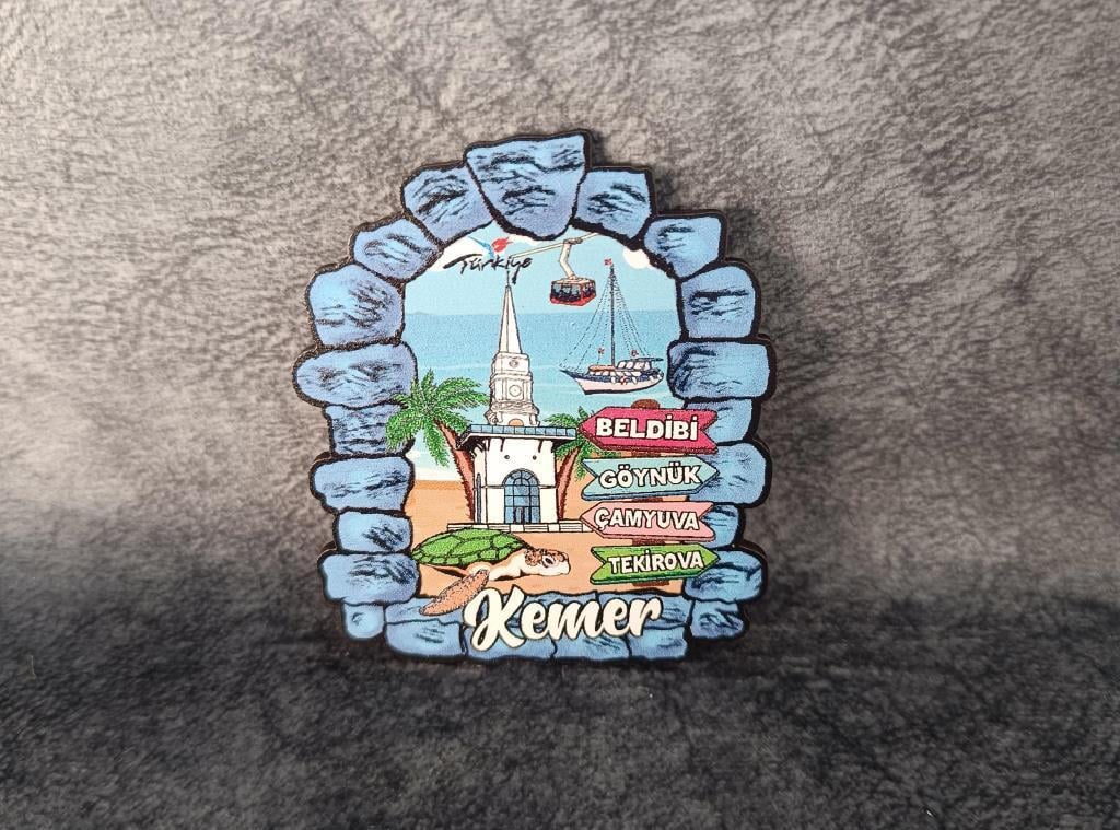 Magnet Antalya Görseli Caretta Kule Turistik Buzdolabı Süsü Manyetik Mıknatıslı Hediyelik Eşya