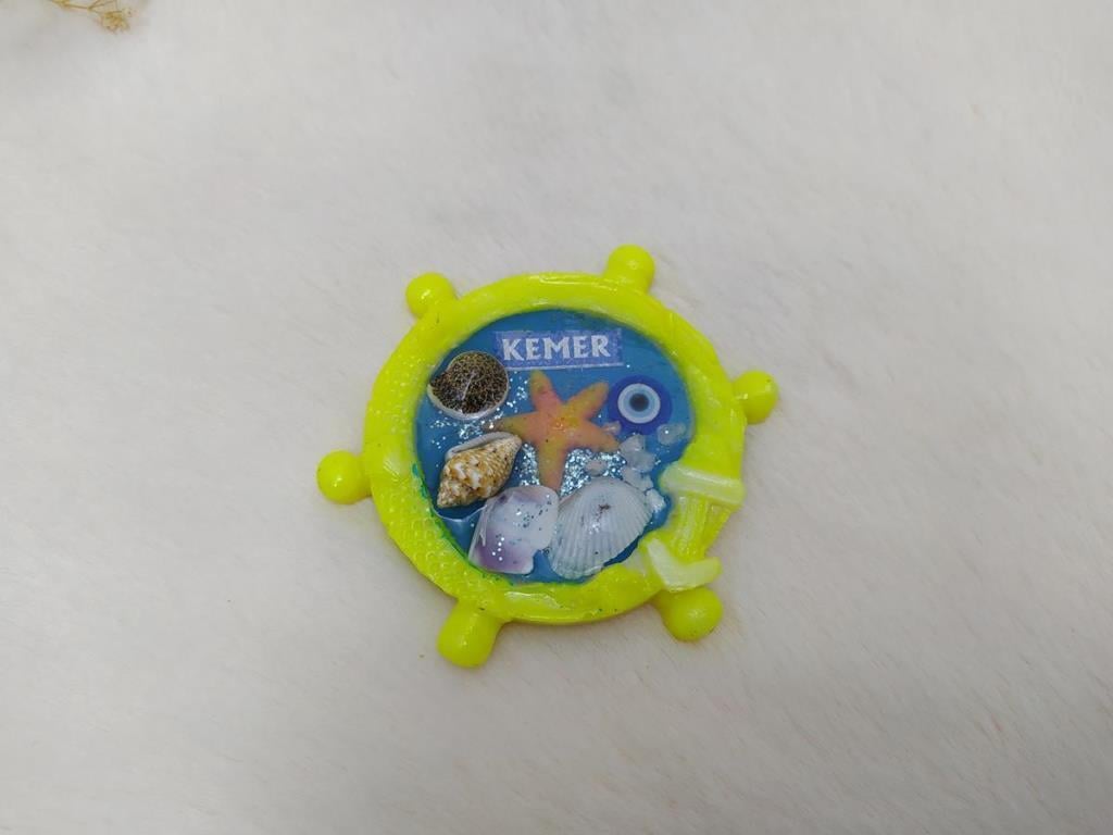 Magnet Dümen Epoksi Deniz Kabuklu Mıknatıslı Buzdolabı Süsü