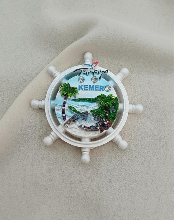 Magnet Dümen Mıknatıslı Buzdolabı Süsü Nazar Göz Boncukllu Palmiye Türkiye Kemer Yazılı