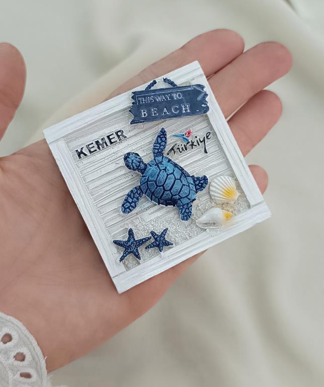 Magnet Kaplumbağa Yıldız Deniz Kabuğu Mıknatıslı Buzdolabı Süsü 