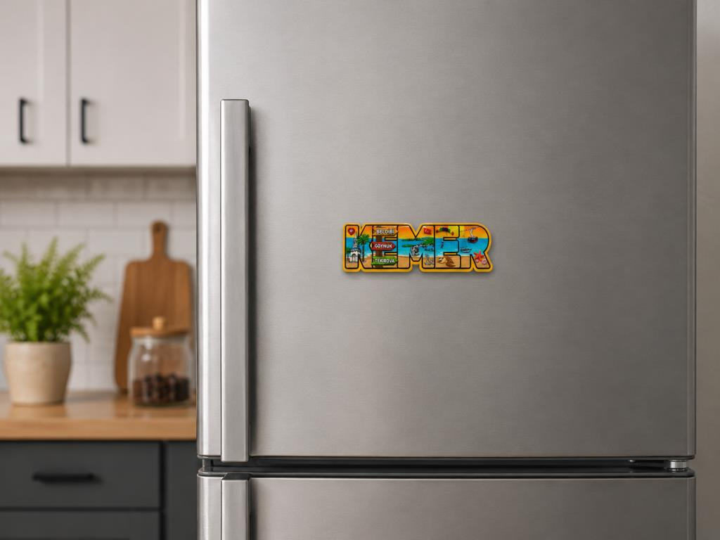 Magnet Kemer Ahşap Buzdolabı Süsü Hediyelik 13x4 cm