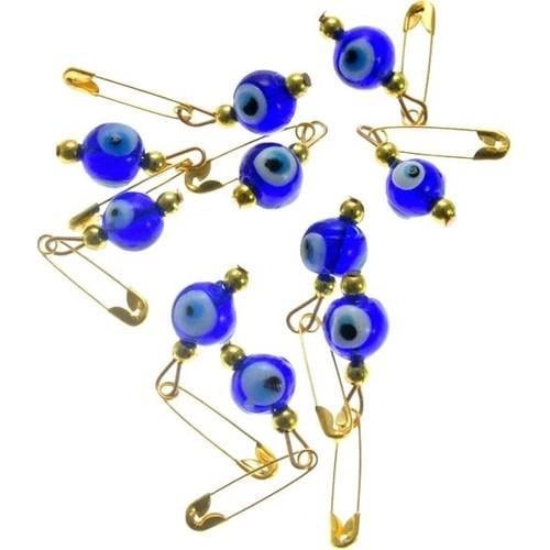 Maşallahlık İğneli Cam Nazar Boncuğu 10 Adet 0,8Mm 5958
