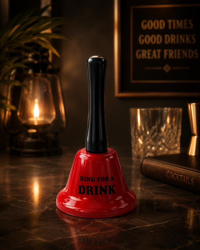 Metal El Çanı Servis Zili Dekoratif Masa Zili Ring For A Drink Kırmızı 13 cm