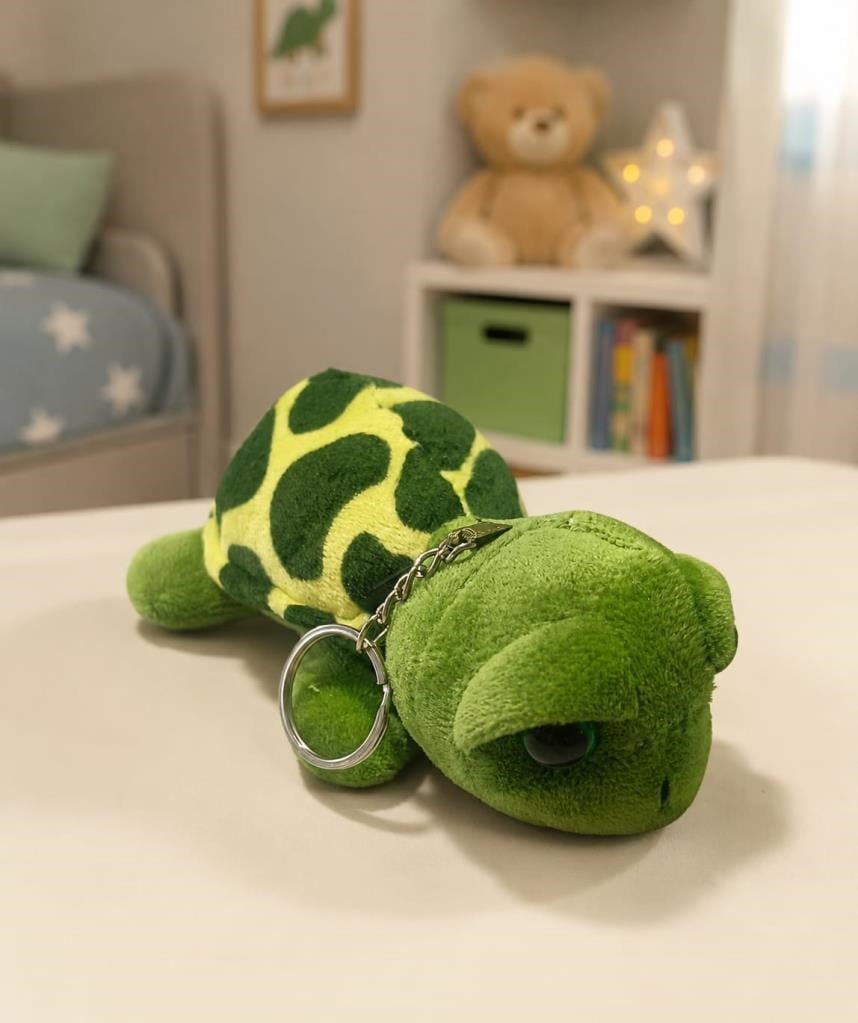 Peluş Kaplumbağa Anahtarlık Sevimli Yumuşak Oyuncak Anahtarlık Çanta Süsü Araba Anahtar Aksesuarı En 12 cm Yükseklik 