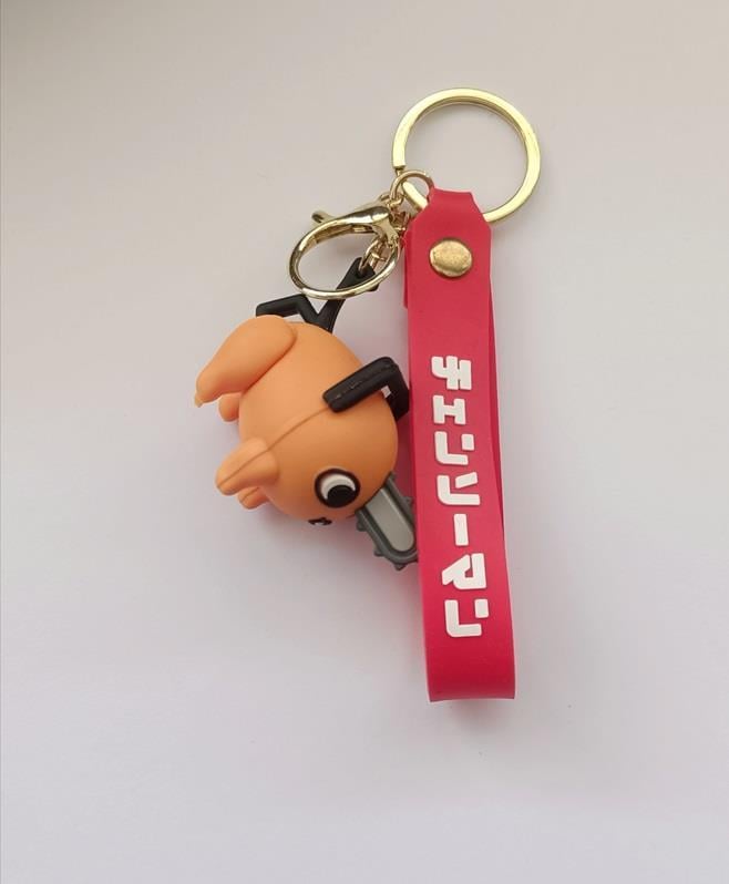 Silikon Anahtarlık Chainsaw Man Pochita Karakter Figür Çanta Süsü Oyuncak 
