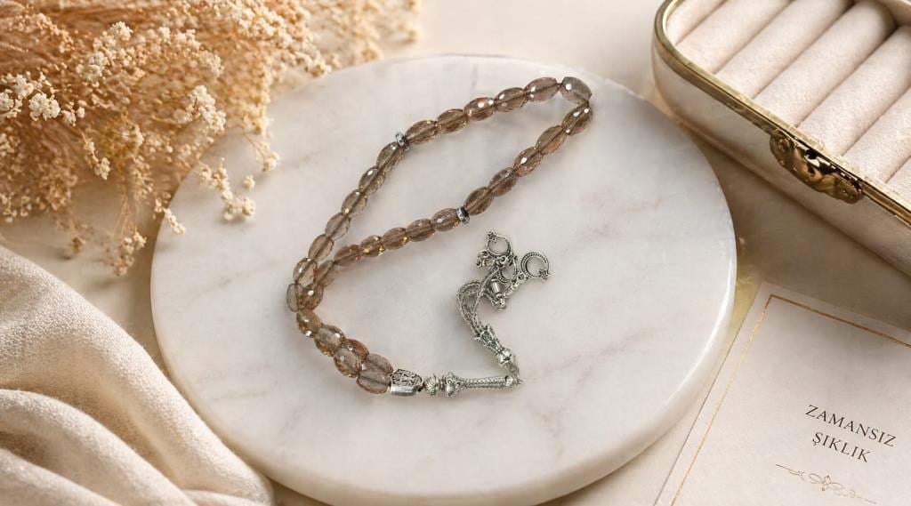 Sultanit Taşı 33 lü Tesbih Arpa Kesim – Gündüz Pembe Akşam Yeşil Renk Değiştiren Doğal Taş Zultanit  Tesbih | Özel Tasarım