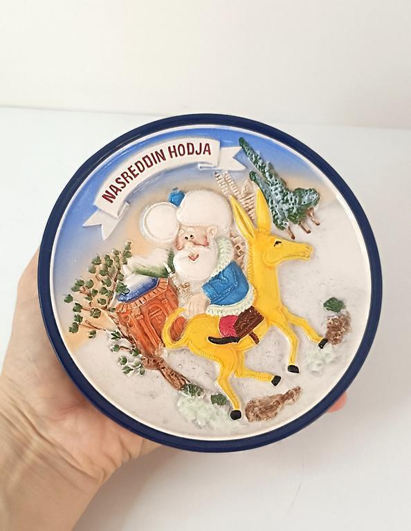 Tabak Seramik Nasreddin Hoca Ve Eşşeği  Duvar Masa Süsü Dekor        