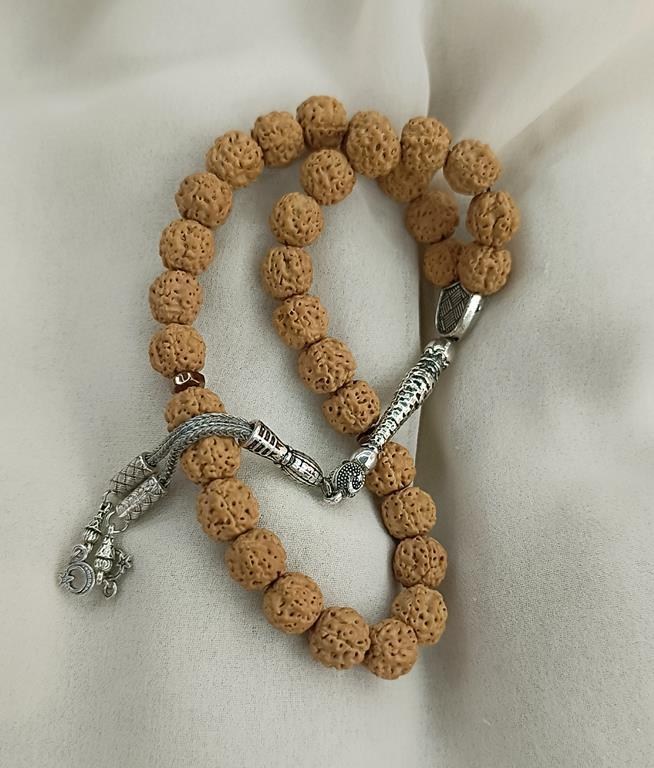 Tesbih 33 lük 10 mm Doğal Rudraksha Rudraşka Tespih 