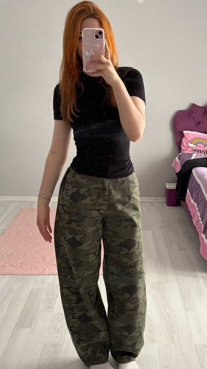 Sizden Gelen Orman Kamuflaj Skater Jean