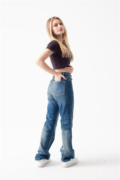 90s Vintage Viscon Kumaş Straight Jean