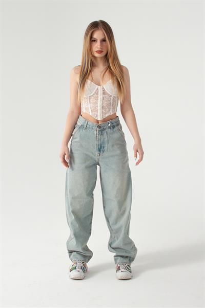 Açık Mavi Tint Skater Jean