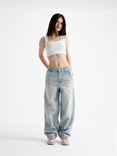 Açık Mavi Tint Skater Jean
