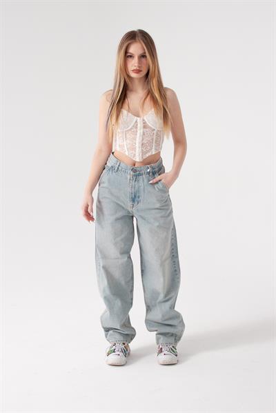 Açık Mavi Tint Skater Jean