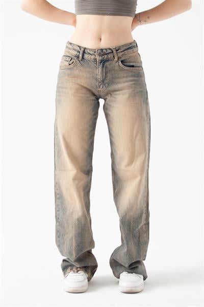 Açık Taş Yıkama Straight Jean