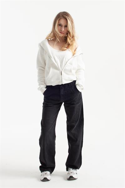 Antrasit Arkası Kadife Loose Fit Jean
