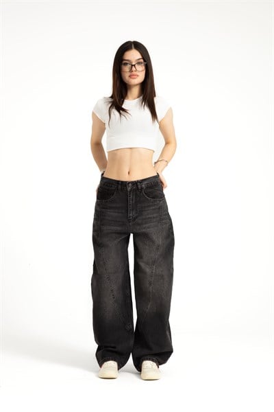 Antrasit Baggy Balloon Jean